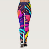 Neon Paint Explosion op Donker Canvas Leggings (Achterkant)
