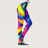 Neon Paint Explosion op Donker Canvas Leggings (Rechts)
