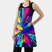 Neon Paint Explosion op Donker Canvas Schort (Insitu)