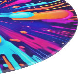 Neon Paint Explosion op Donker Canvas Snijplank (Hoek)