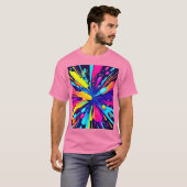 Neon Paint Explosion op Donker Canvas T-shirt (Voorkant volledig)