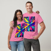 Neon Paint Explosion op Donker Canvas T-shirt (Unisex)