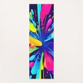 Neon Paint Explosion op Donker Canvas Yogamat (Voorkant)