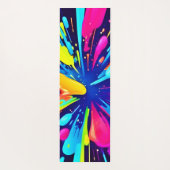 Neon Paint Explosion op Donker Canvas Yogamat (Achterkant)