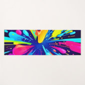 Neon Paint Explosion op Donker Canvas Yogamat (Voorkant (horizontaal))