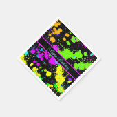 Neon Paint Pink Green Paars Yellow Happy Birthday Servet (Hoek)