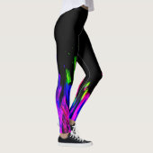 Neon Paint Splash Blue Pink Green en Black Leggings (Rechts)