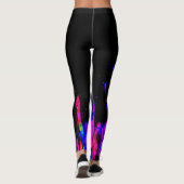 Neon Paint Splash Blue Pink Green en Black Leggings (Achterkant)