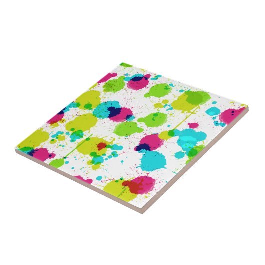 Neon Paint Splash Ceramic Tile Tegeltje (Zijkant)