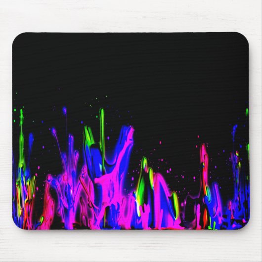 Neon Paint Splash Colorful. PERSONALISEER HET Muismat (Voorkant)