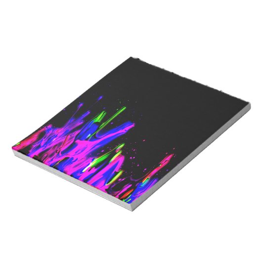 Neon Paint Splash Colorful. PERSONALISEER HET Notitieblok (Linkerzijde)
