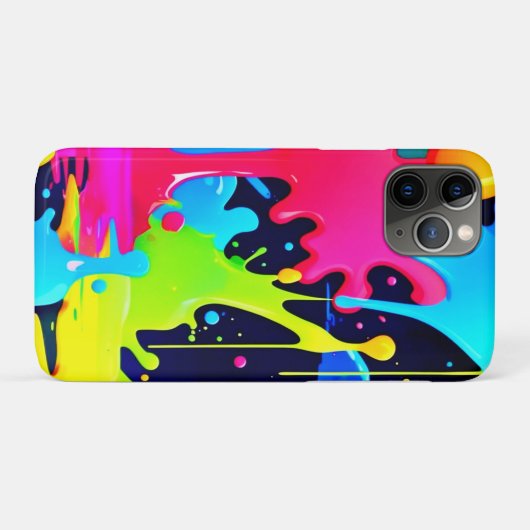 Neon Paint Splash Drip Chaos Case-Mate iPhone Case (Achterkant (horizontaal))