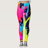 Neon Paint Splash Drip Chaos Leggings (Voorkant)