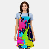 Neon Paint Splash Drip Chaos Schort (Gedragen)