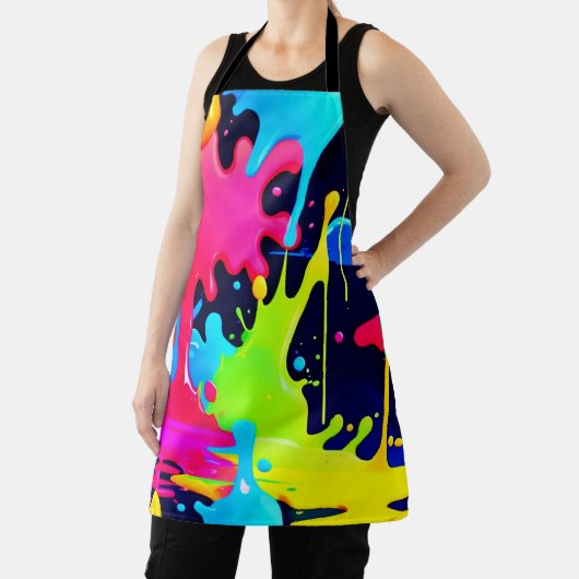 Neon Paint Splash Drip Chaos Schort (Insitu)