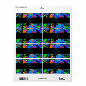 Neon Paint Splatter, aangepaste waterlabels Etiket (Full Sheet)