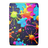 Neon Paint Splatter Abstracte kunst Badmat (Voorkant Verticaal)
