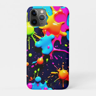 Neon Paint Splatter Abstracte kunst Case-Mate iPhone Case
