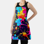 Neon Paint Splatter Abstracte kunst Schort (Insitu)
