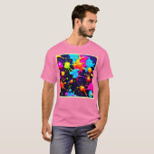 Neon Paint Splatter Abstracte kunst T-shirt (Voorkant volledig)