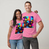 Neon Paint Splatter Abstracte kunst T-shirt (Unisex)