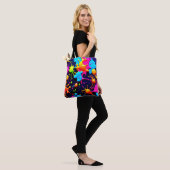 Neon Paint Splatter Abstracte kunst Tote Bag (Op model)