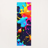 Neon Paint Splatter Abstracte kunst Yogamat (Achterkant)