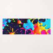 Neon Paint Splatter Abstracte kunst Yogamat (Voorkant (horizontaal))