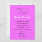 Neon Paint Splatter, Bat Mitzvah Viering Kaart (Achterkant)