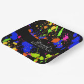 Neon Paint Splatter Birthday Bat/Bar Mitzvahs Papieren Bordje (Gebogen)