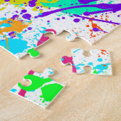 Neon Paint Splatter Colorful Legpuzzel (Zijkant)