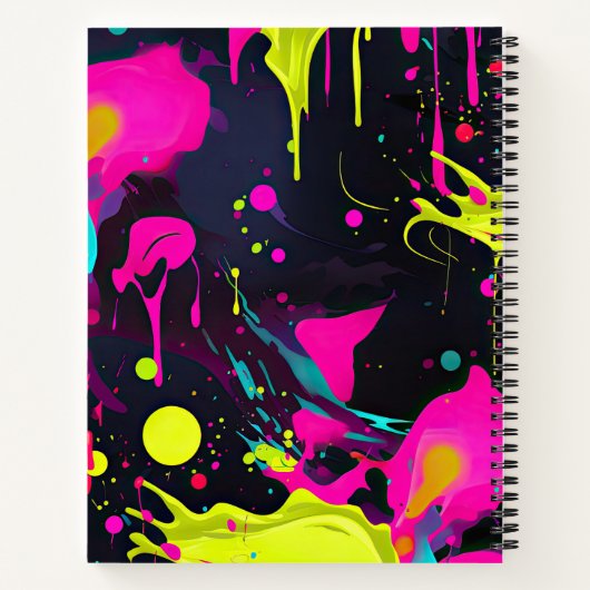 Neon Paint Splatter Composition Notitieboek (Achterkant)