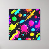 Neon Paint Splatter Design Canvas Afdruk (Voorkant)