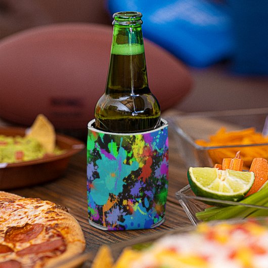 Neon Paint Splatter Flesjeskoeler