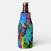 Neon Paint Splatter Flesjeskoeler (Fles Voorkant)