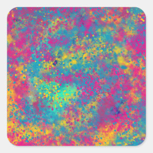 Neon Paint Splatter Gift Wrapping Sticker Kleur