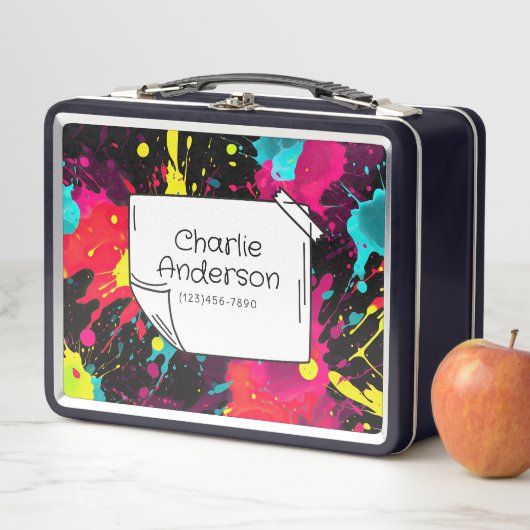 Neon Paint Splatter Lunch Box (In situ)