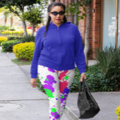 Neon Paint Splatter Paars Green Fuchsia Leggings