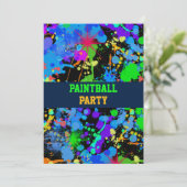 Neon Paint Splatter Paint Ball Kaart (Staand voorkant)