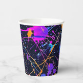 Neon Paint Splatter Party Papieren Bekers (Links)