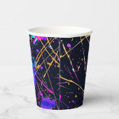 Neon Paint Splatter Party Papieren Bekers (Rechts)