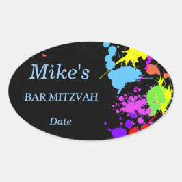 Neon Paint Splatter Sticker/Labels Ovale Sticker