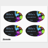 Neon Paint Splatter Sticker/Labels Ovale Sticker (Vel)
