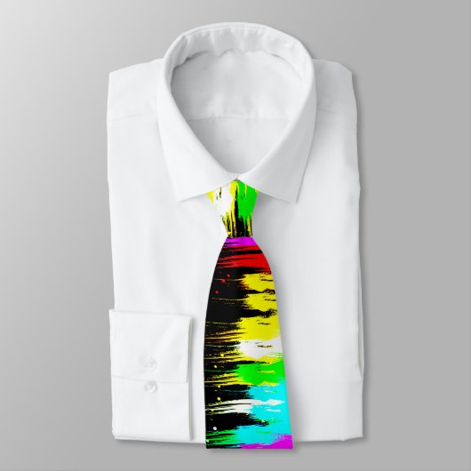 Neon Paint Splatter Stropdas (Gebonden)