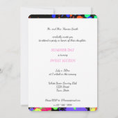 Neon Paint Splatter, Sweet Sixteen-uitnodiging Kaart (Achterkant)