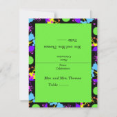 Neon Paint Splatter Tafel, Escort Kaarten (Voorkant)