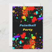 Neon Paint Splatter, uitnodiging van de Paintball  (Voorkant)