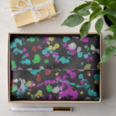 Neon Paint-Spletters op zwarte achtergrond Tissuepapier (Geschenk)