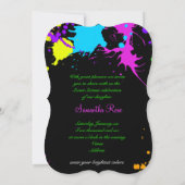 Neon Paint, Sweet Sixteen, Bat Mitzvah Uitnodiging (Achterkant)
