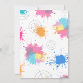 Neon Paintball Invitation - Combat Birthday Party Kaart (Achterkant)